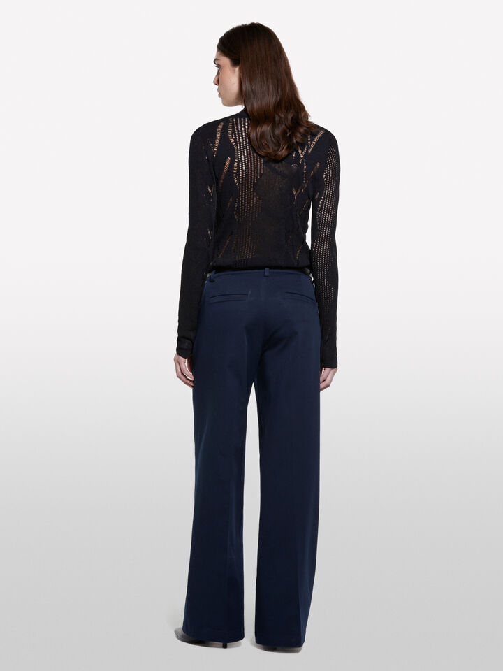 Open-knit sweater - women's crew neck sweaters - Black | Sisley image number 3